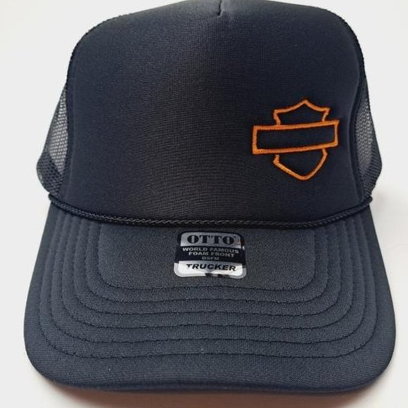 Other - Harley Davidson Bar & Shield Foam Trucker Mesh Snapback Cap Hat Black HD Biker